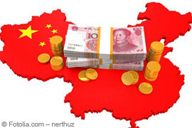 Chinesischer Yuan und China Landkarte